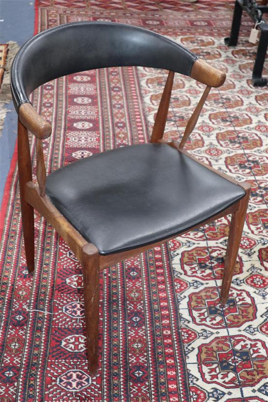 Six 1960s Danish teak dining chairs, one a.f.